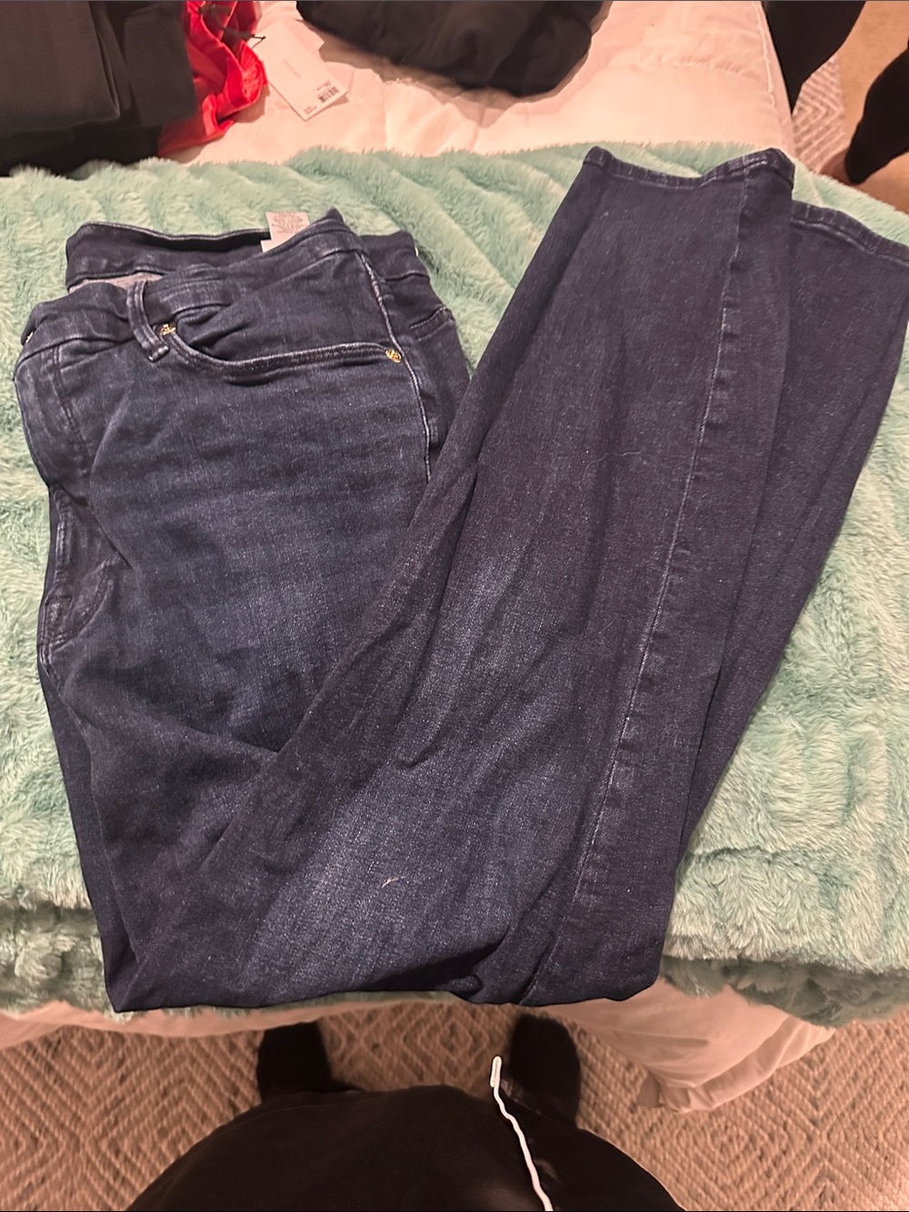Good American Dark Wash Straight Leg Jeans